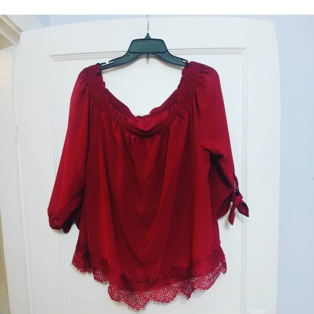 Cranberry Lace Blouse